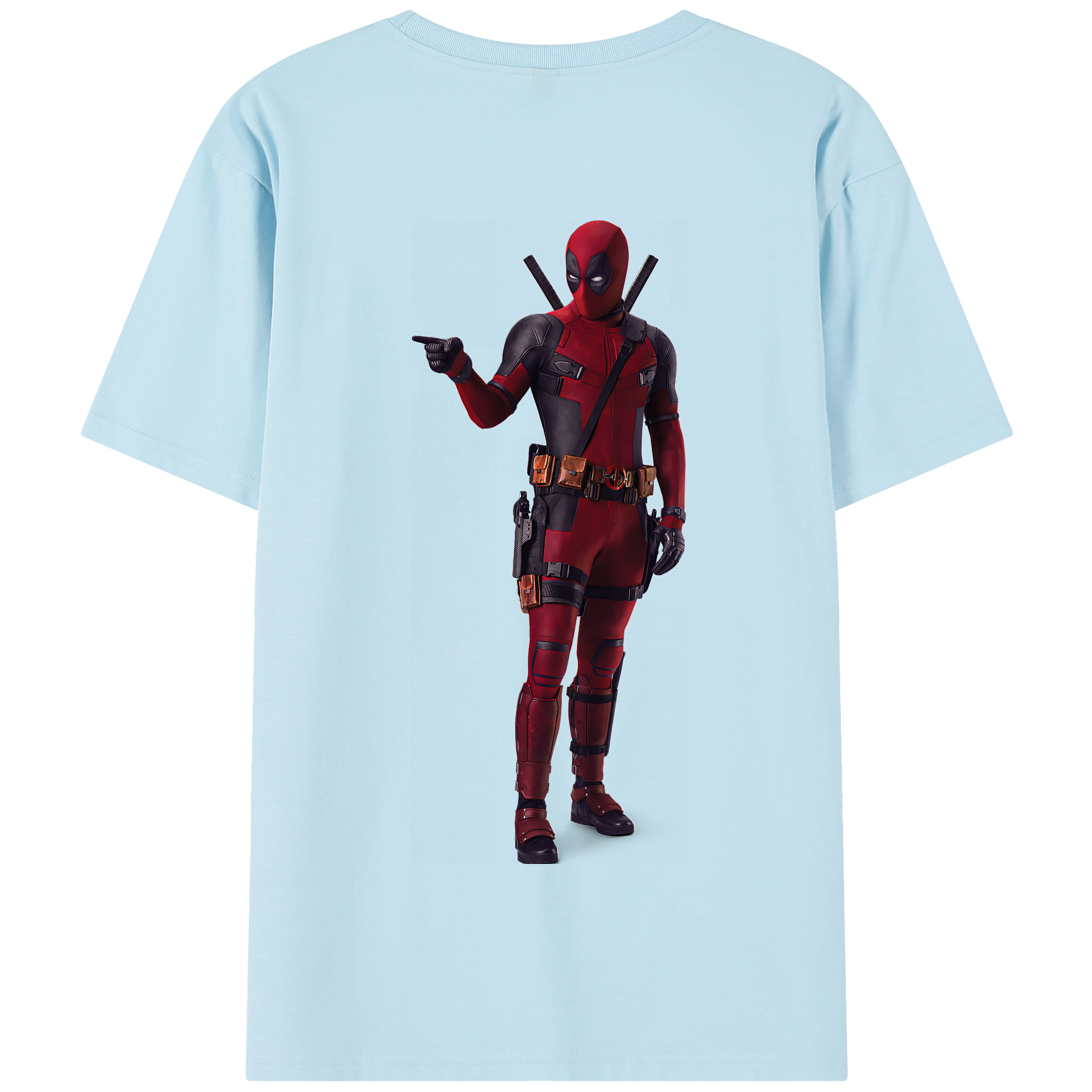 （画像用） Deadpool デッドプール 綿100％半袖Tシャツ（背面プリント）
